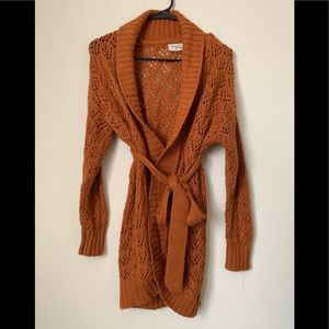 Forever 21 burnt orange sweater with waist tie